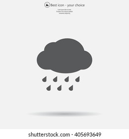 cloud with rain weather vector icon