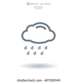 cloud with rain weather vector icon