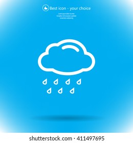 cloud with rain weather vector icon