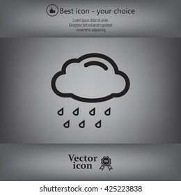 cloud with rain weather vector icon