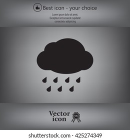 cloud with rain weather vector icon