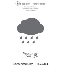 cloud with rain weather vector icon