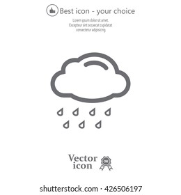 cloud with rain weather vector icon