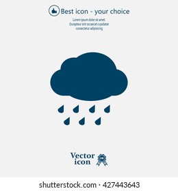 cloud with rain weather vector icon