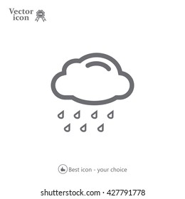 cloud with rain weather vector icon