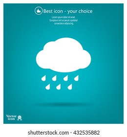 cloud with rain weather vector icon