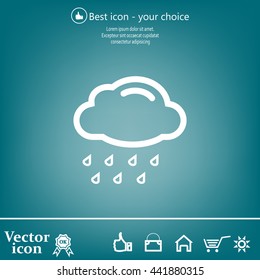 cloud with rain weather vector icon