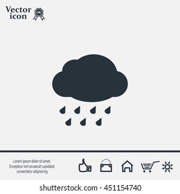 cloud with rain weather vector icon