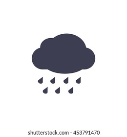 cloud with rain weather vector icon