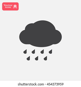 cloud with rain weather vector icon