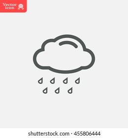 cloud with rain weather vector icon