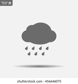 cloud with rain weather vector icon
