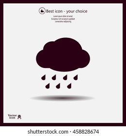 cloud with rain weather vector icon