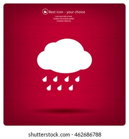 cloud with rain weather vector icon