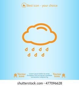 cloud with rain weather vector icon