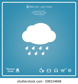 cloud with rain weather vector icon