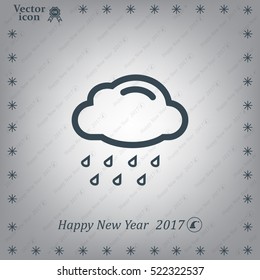 cloud with rain weather vector icon