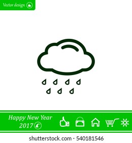 cloud with rain weather vector icon