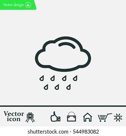 cloud with rain weather vector icon