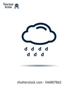 cloud with rain weather vector icon