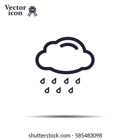 cloud with rain weather vector icon