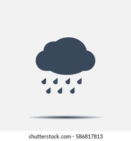 cloud with rain weather vector icon