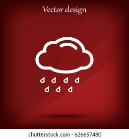 cloud with rain weather vector icon