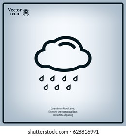 cloud with rain weather vector icon