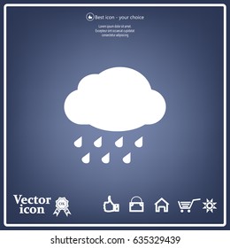 cloud with rain weather vector icon