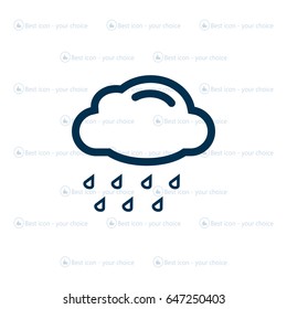 cloud with rain weather vector icon