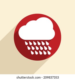 cloud rain with wind.  the weather icon