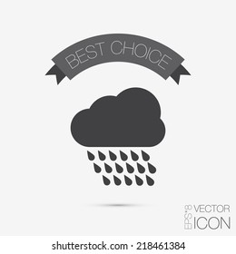 cloud rain with wind.  the weather icon