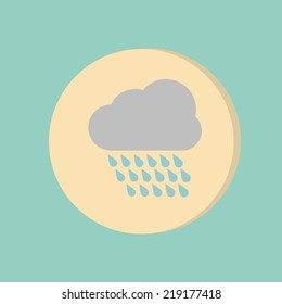 cloud rain with wind.  the weather icon