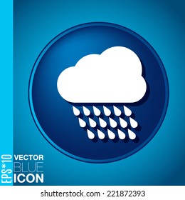 cloud rain with wind.  the weather icon