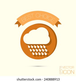 cloud rain with wind.  the weather icon