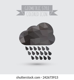 cloud rain with wind. the weather icon