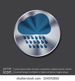 cloud rain with wind.  the weather icon
