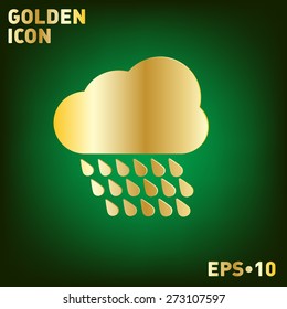 cloud rain with wind.  the weather icon