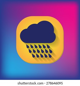 cloud rain with wind.  the weather icon