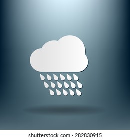 cloud rain with wind.  the weather icon