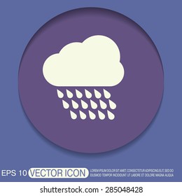 cloud rain with wind.  the weather icon