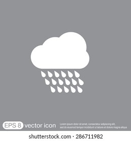 cloud rain with wind.  the weather icon