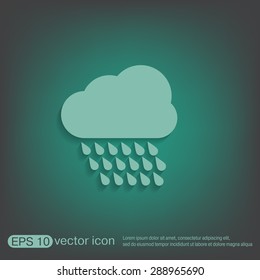 cloud rain with wind.  the weather icon