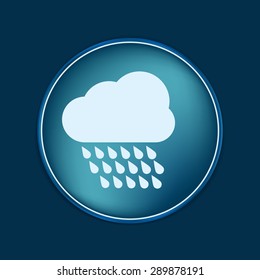 cloud rain with wind.  the weather icon