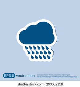 cloud rain with wind.  the weather icon