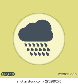 cloud rain with wind.  the weather icon