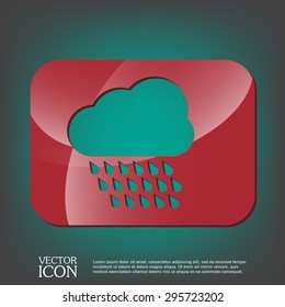 cloud rain with wind.  the weather icon