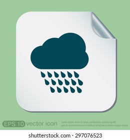 cloud rain with wind.  the weather icon