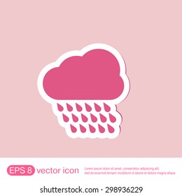 cloud rain with wind.  the weather icon