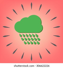 cloud rain with wind.  the weather icon